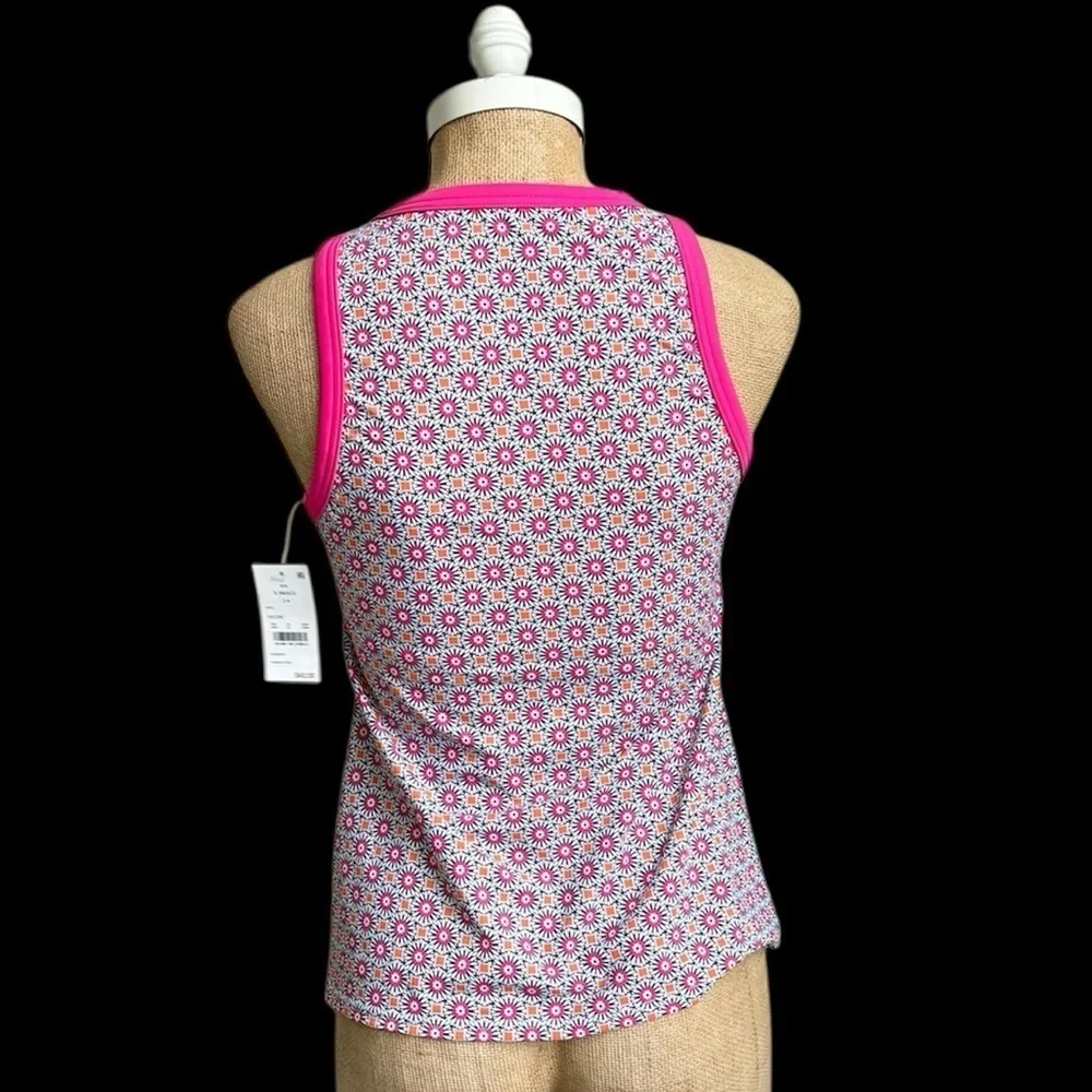 Lands' End  UPF 50 Geo Print High Neck Tankini Top XS NWT